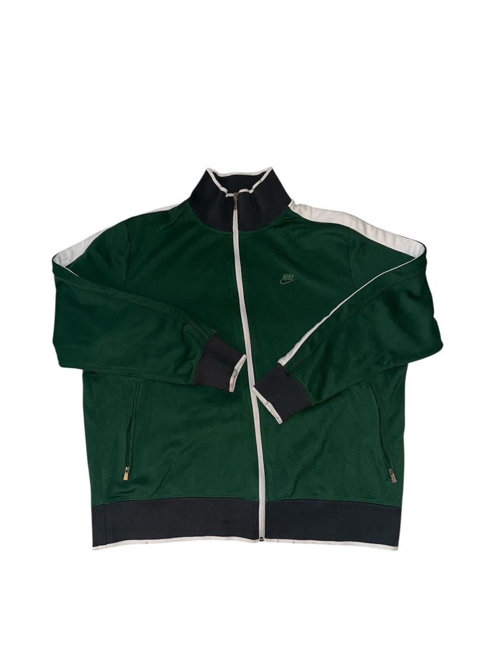 VTG Nike Sportswear Men's Track Jacket XXL Full Zip Mock Neck Athletic Green